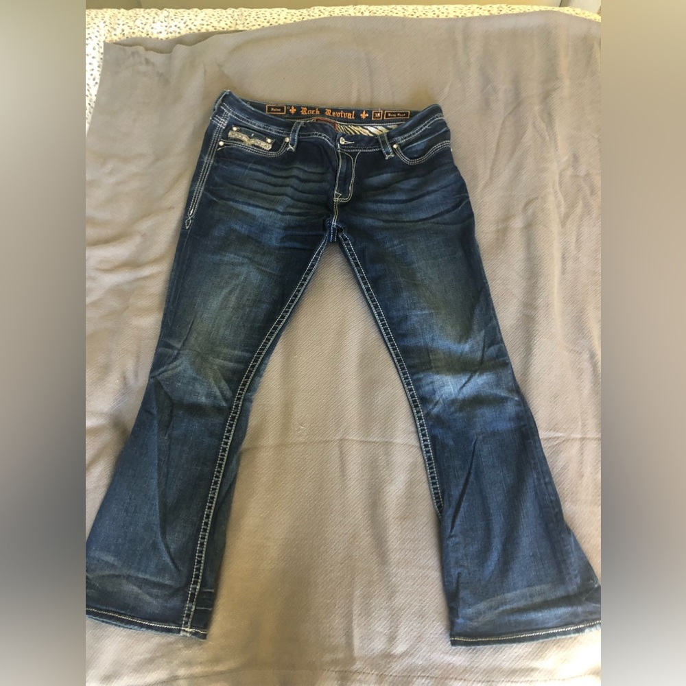 Rock Revival Haine Easy boot Jeans Size 36” waist, 32” inseam, 11” rise
